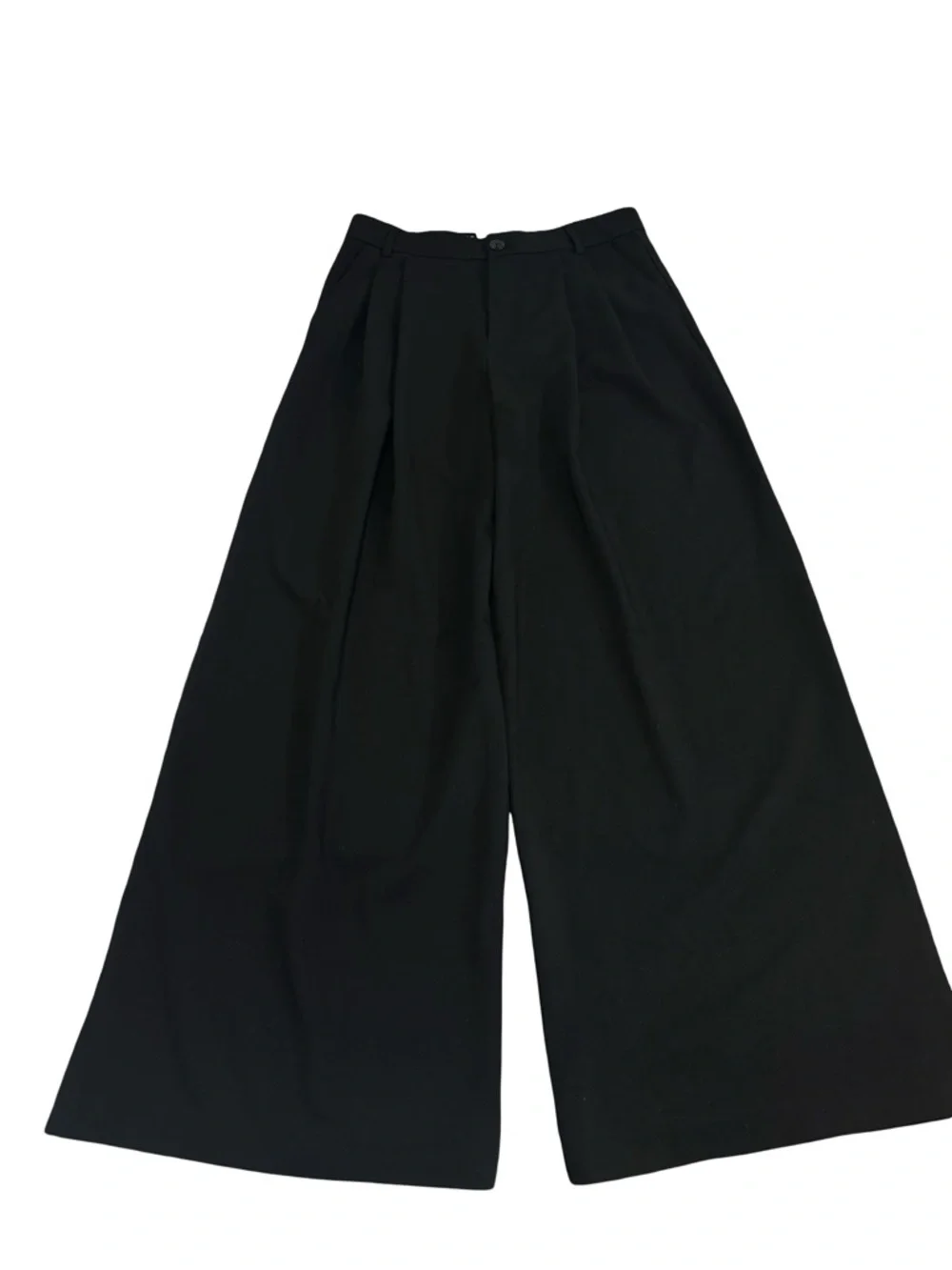 Zara Wide-Leg Black Dress Pants Double Pleated Sz M - Picture 3 of 7